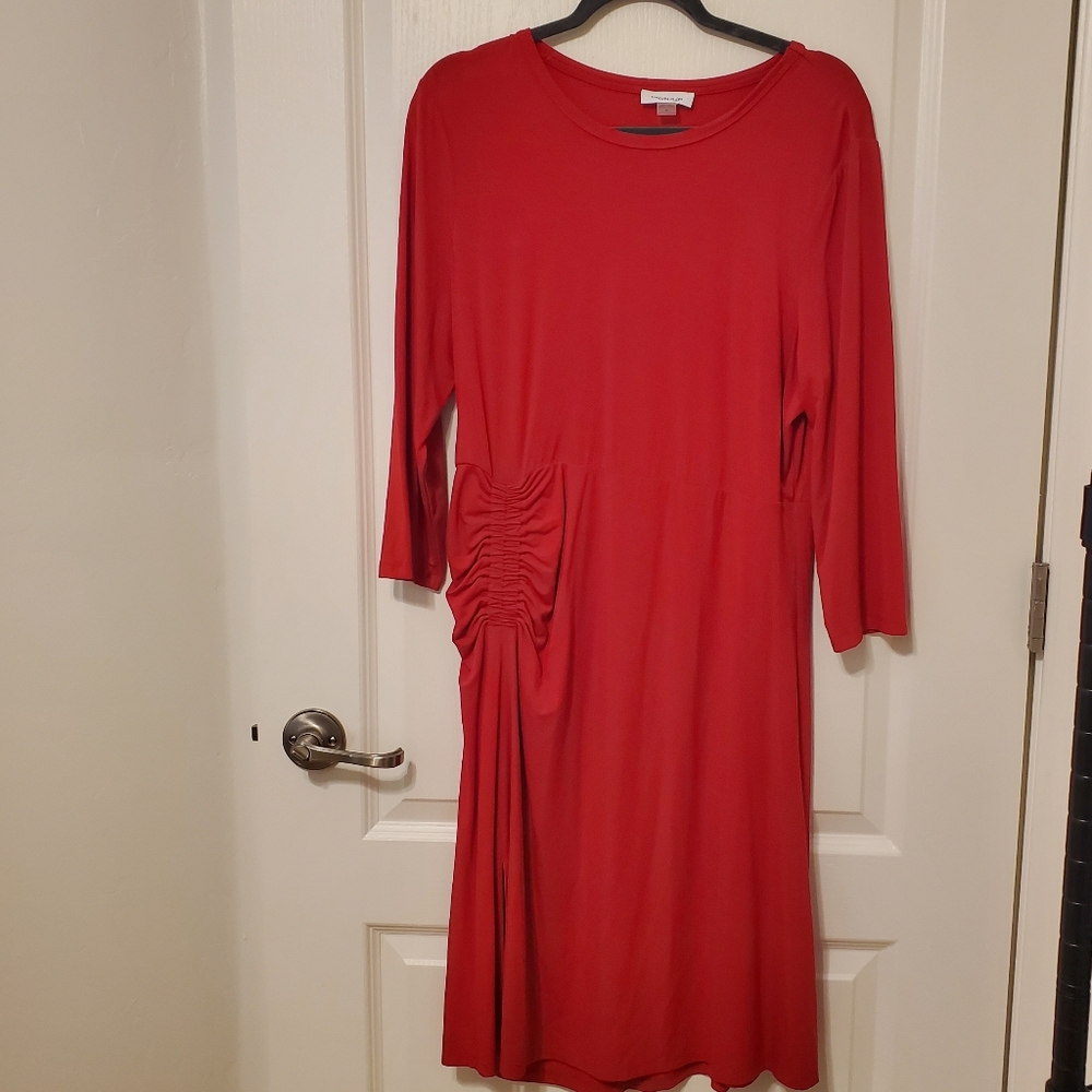 Calvin Klein Red Long Sleeve Dress